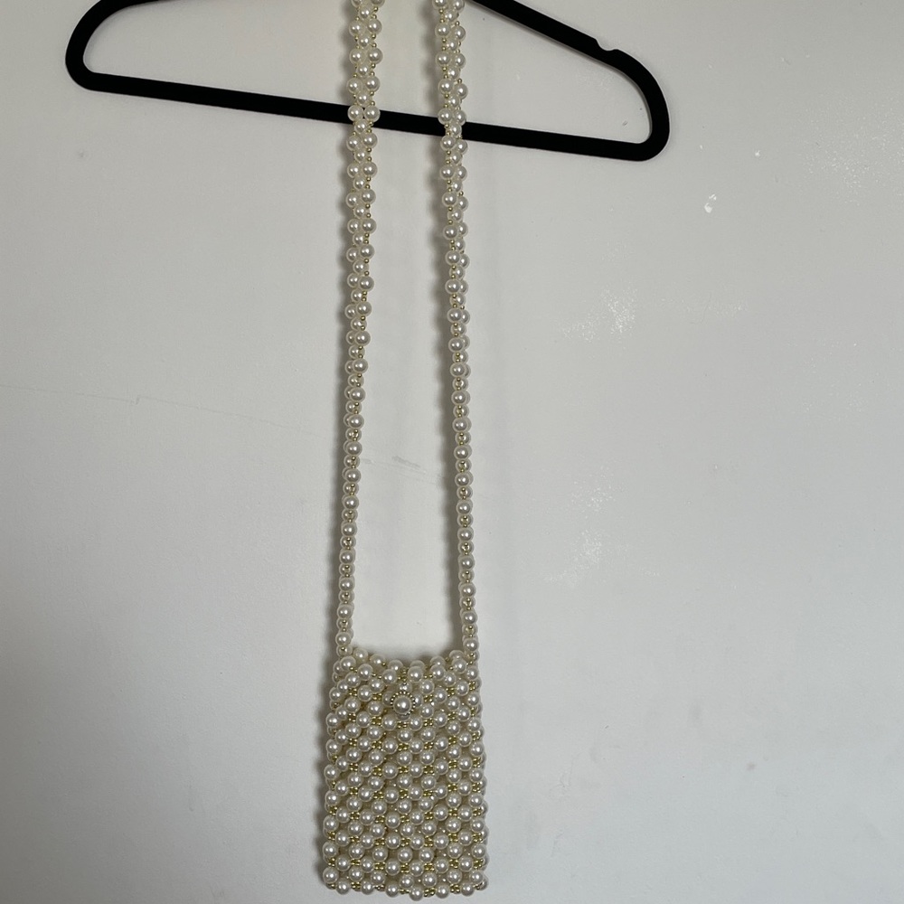 pearl beaded cross body bag